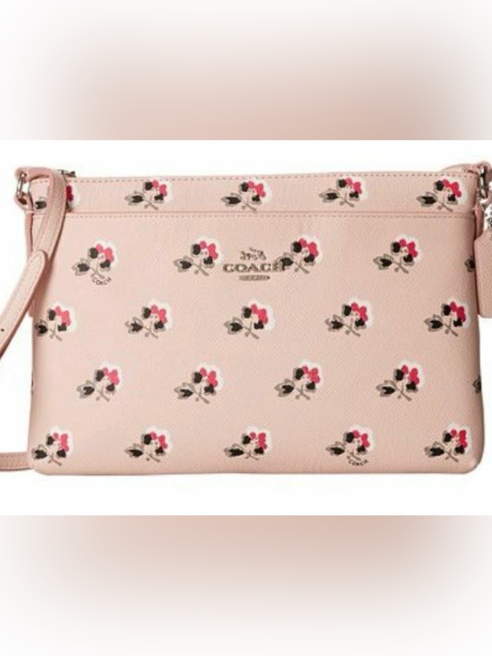 Coach Blush Pink Floral Zip Pouch